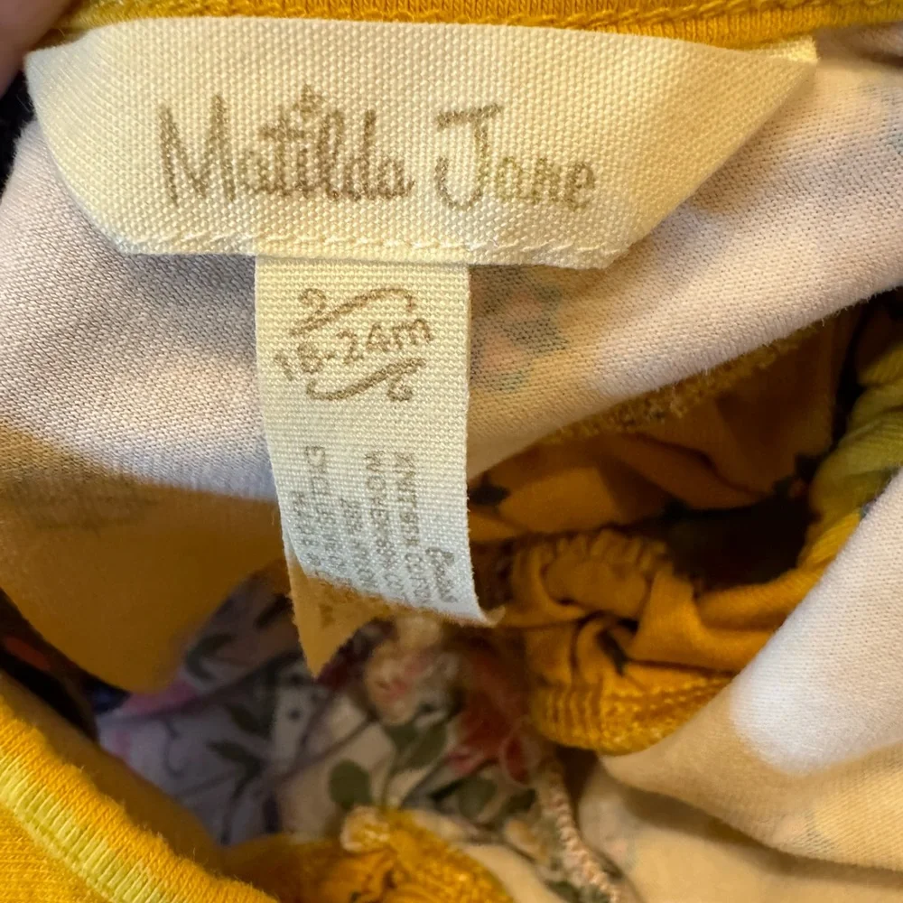 Matilda Jane Floral Girl’s Dress with Yellow and Pink Accents Size 18-24mos - Picture 5 of 5